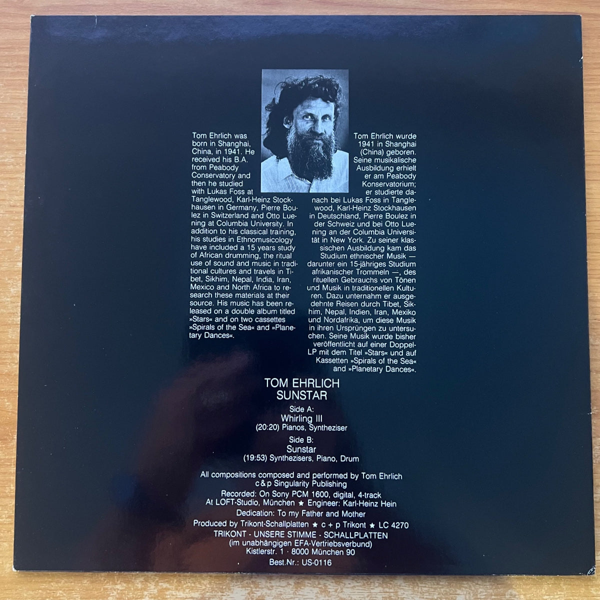 Tom Ehrlich - Sunstar / 1. D-Press. 1983 - (M-/VG++)