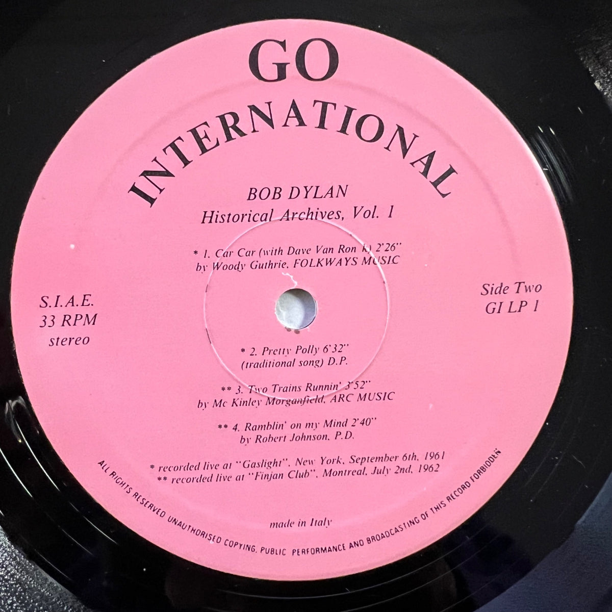 Bob Dylan - Historical Archives Vol. 1 / Italy-Press. 1983 - (M-/VG++)