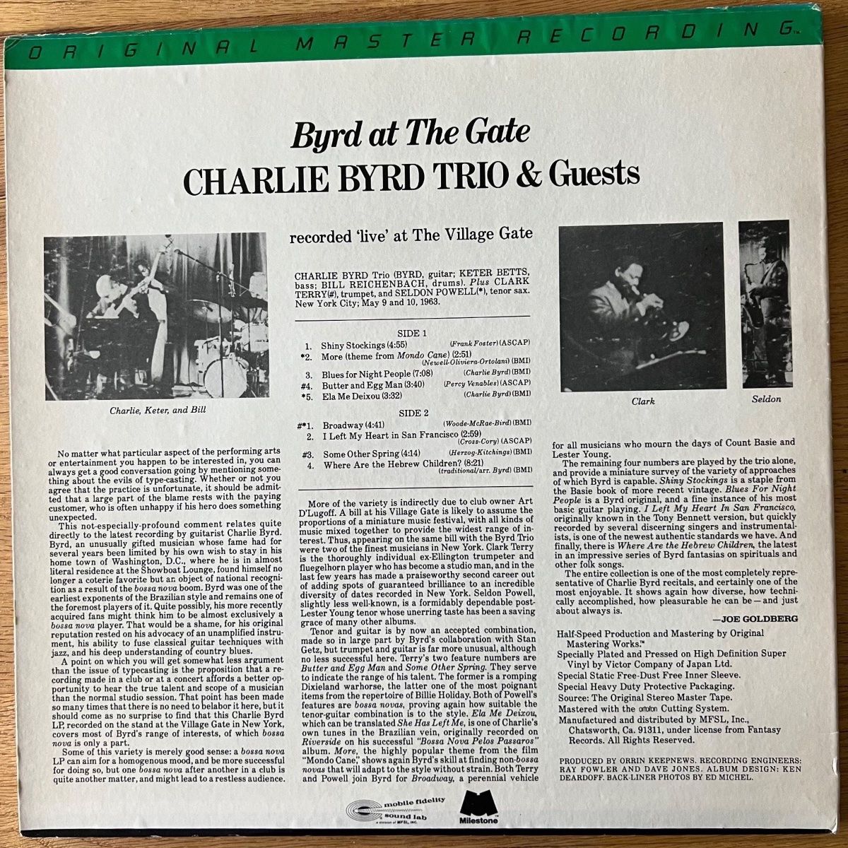 Charlie Byrd Trio And Guests - Byrd At The Gate / MFSL 1982