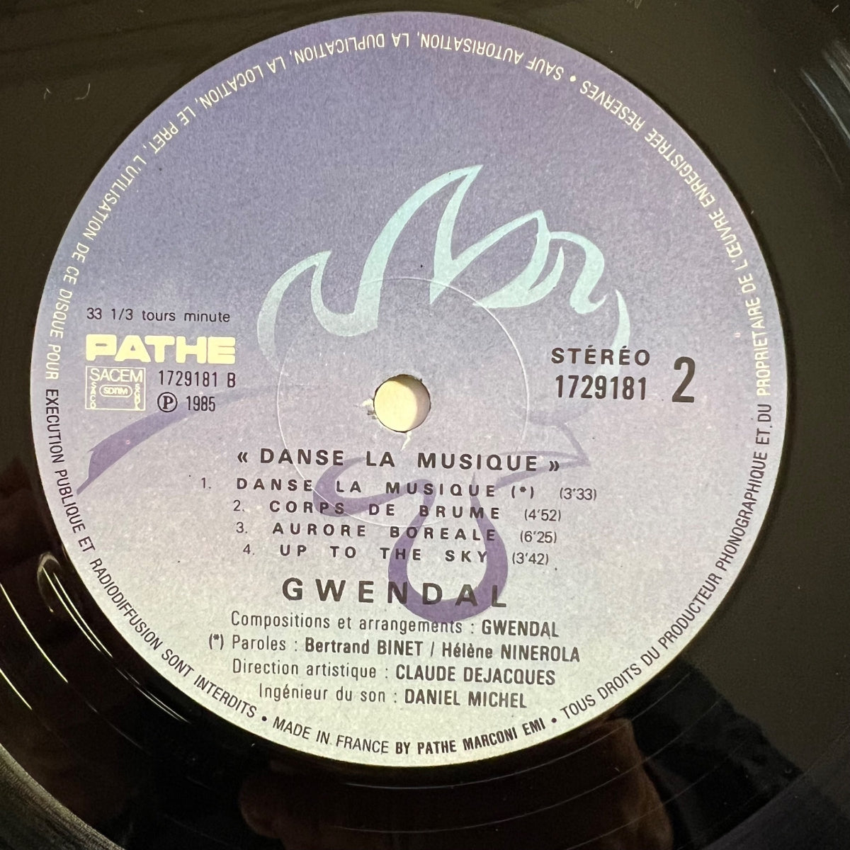 Gwendal - Danse La Musique / 1. France-Presse. 1985 - (M-/VG++)