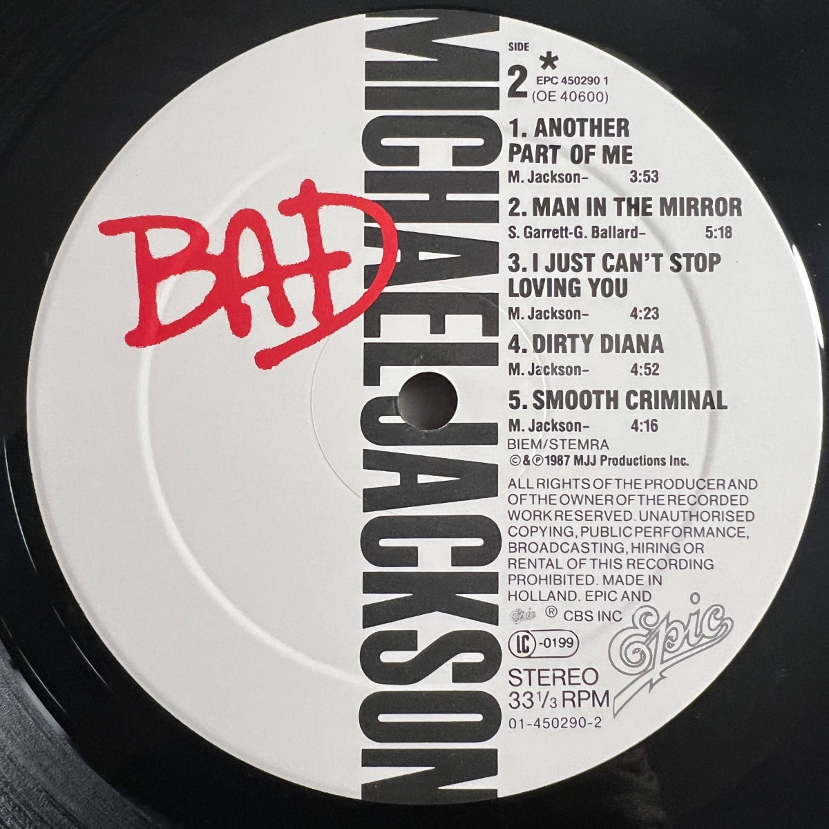 Michael Jackson - Bad / 1. EU-Press. 1987 - (M-/VG++)
