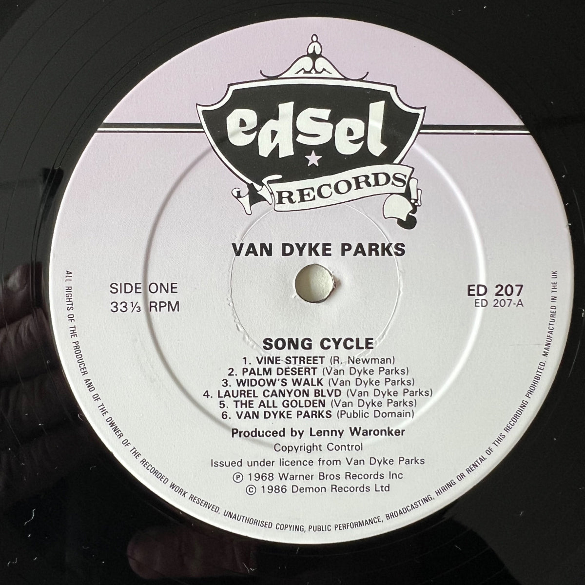 Van Dyke Parks - Cycle de chansons / Presses britanniques. 1986 - (M-/M-)
