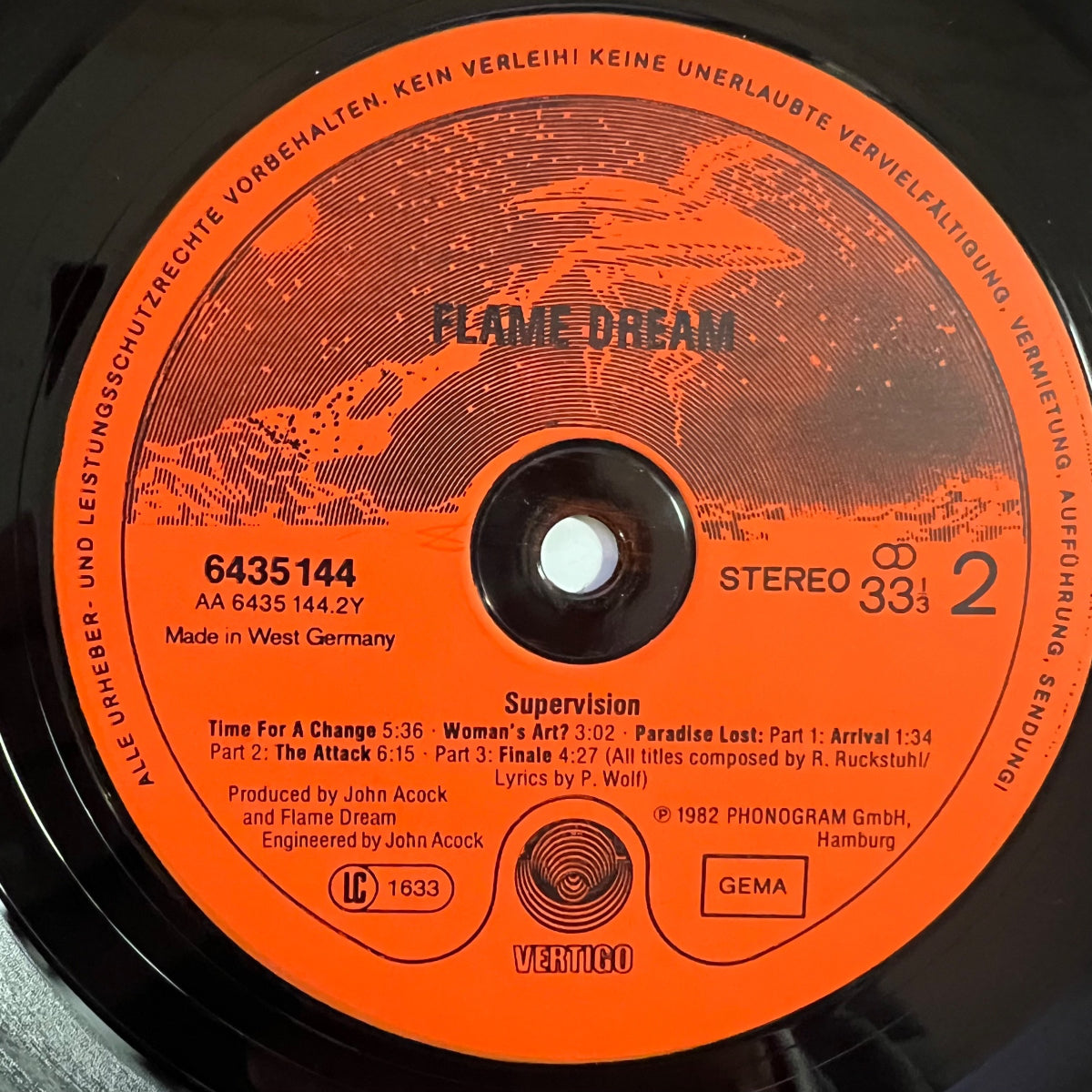 Flame Dream - Supervision // 1. German Press. 1982 - Incl. Poster - (M-/VG++)