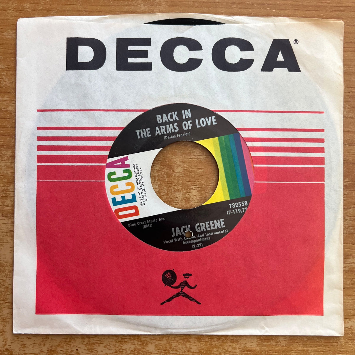 Jack Greene - Back In The Arms Of Love / 1. US-Press. 1969 - (M-/M-)