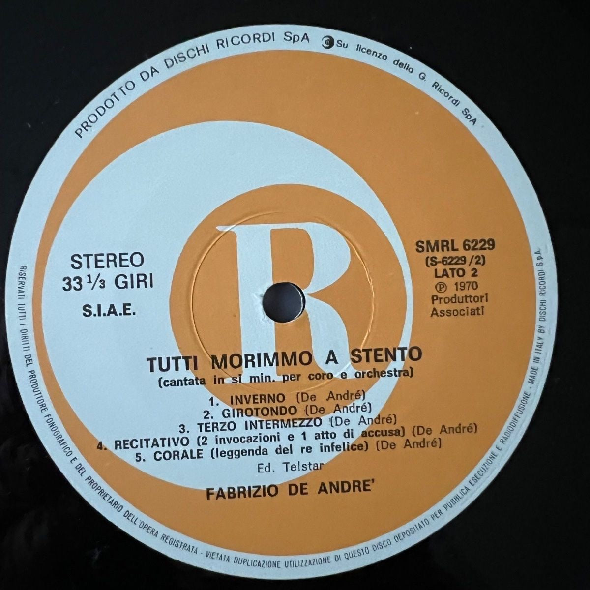 Fabrizio De Andre - Tutti Morimmo A Stento / Italy-Press. 1978 - (M-/VG++)