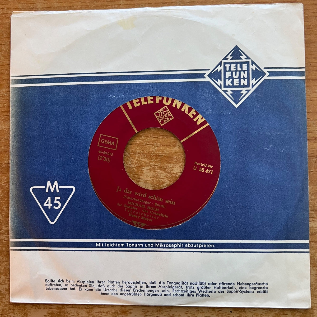 Michael Holm & Die Sunnies - Die Junge Liebe Ist Süss / 1. D-Press. 1962 - (VG/VG+)