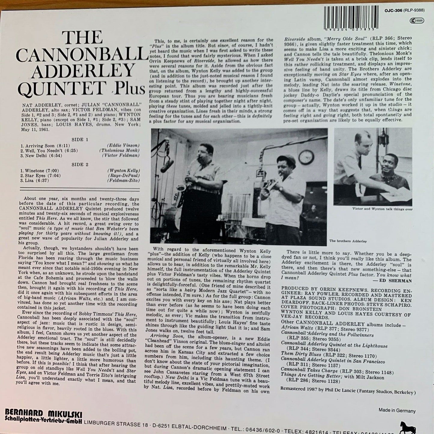 Cannonball Adderley Quintet - Plus / German-Press. 1987 - (M-/M-)