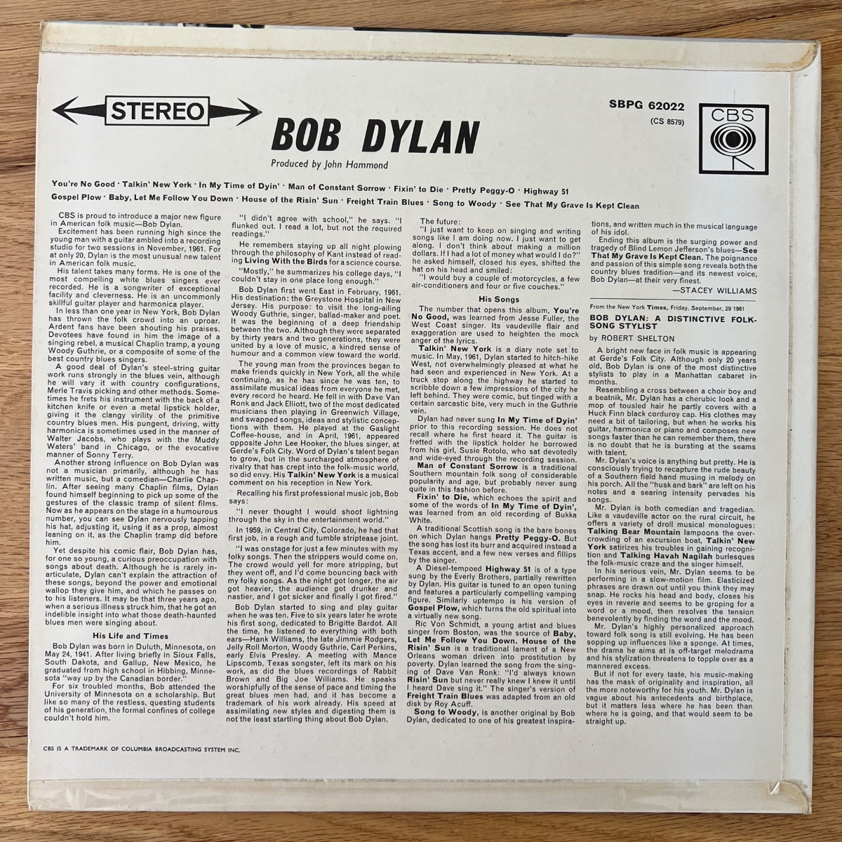 Bob Dylan - Same / 1re presse britannique. 1962 - (VG++/VG++)
