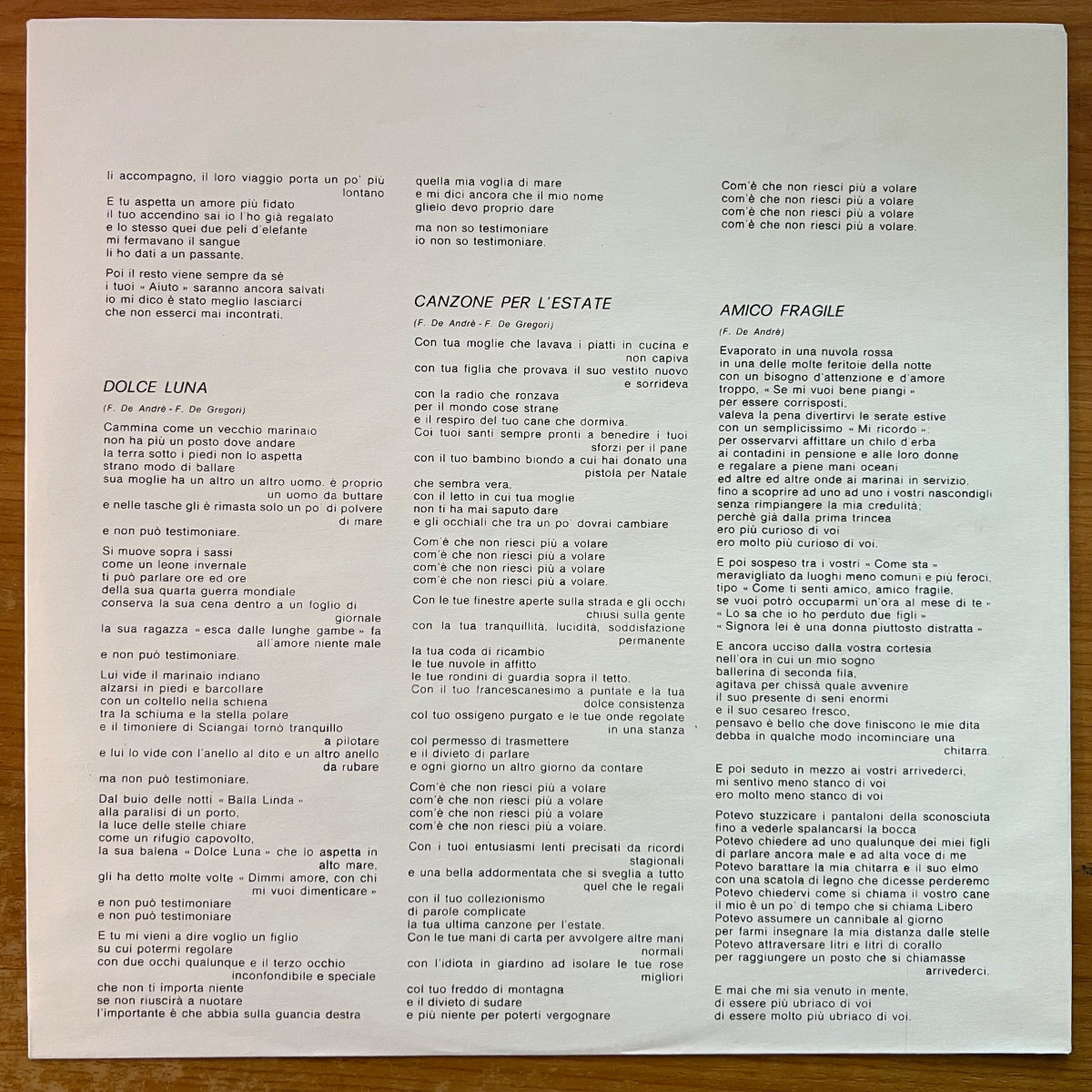Fabrizio De André - Vol. 8 / Italy-Press. RE from 1975 - (M-/M-)