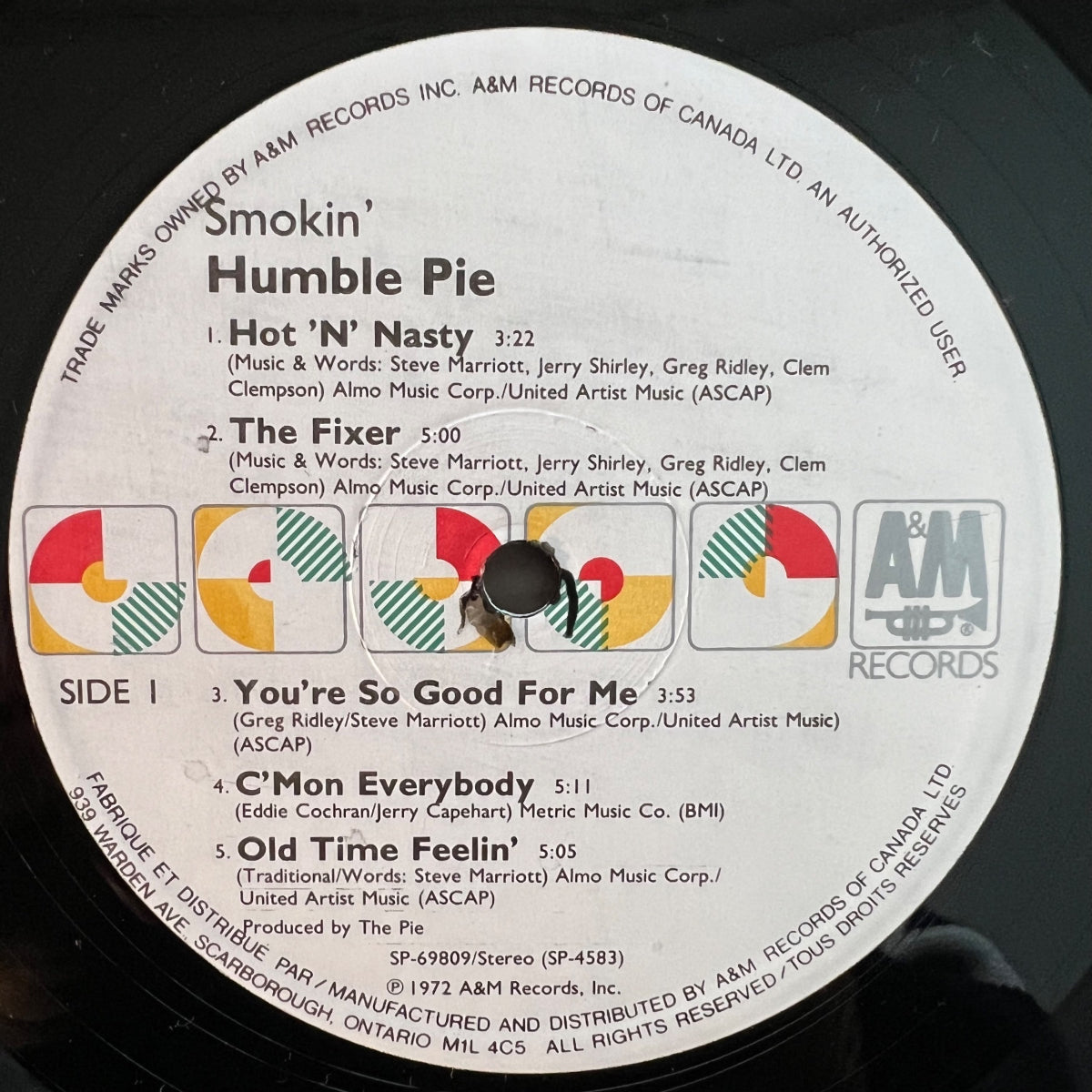 Humble Pie - Smokin' / Presse canadienne. RE - (M-/VG++)