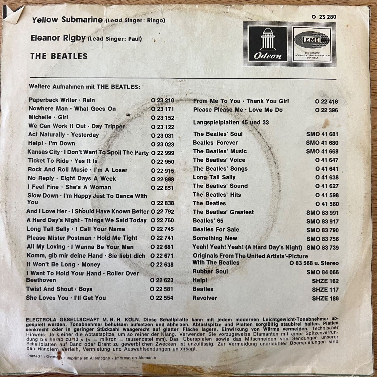 Beatles - Yellow Submarine / 1. D-Press. 1966 - (VG/G+)