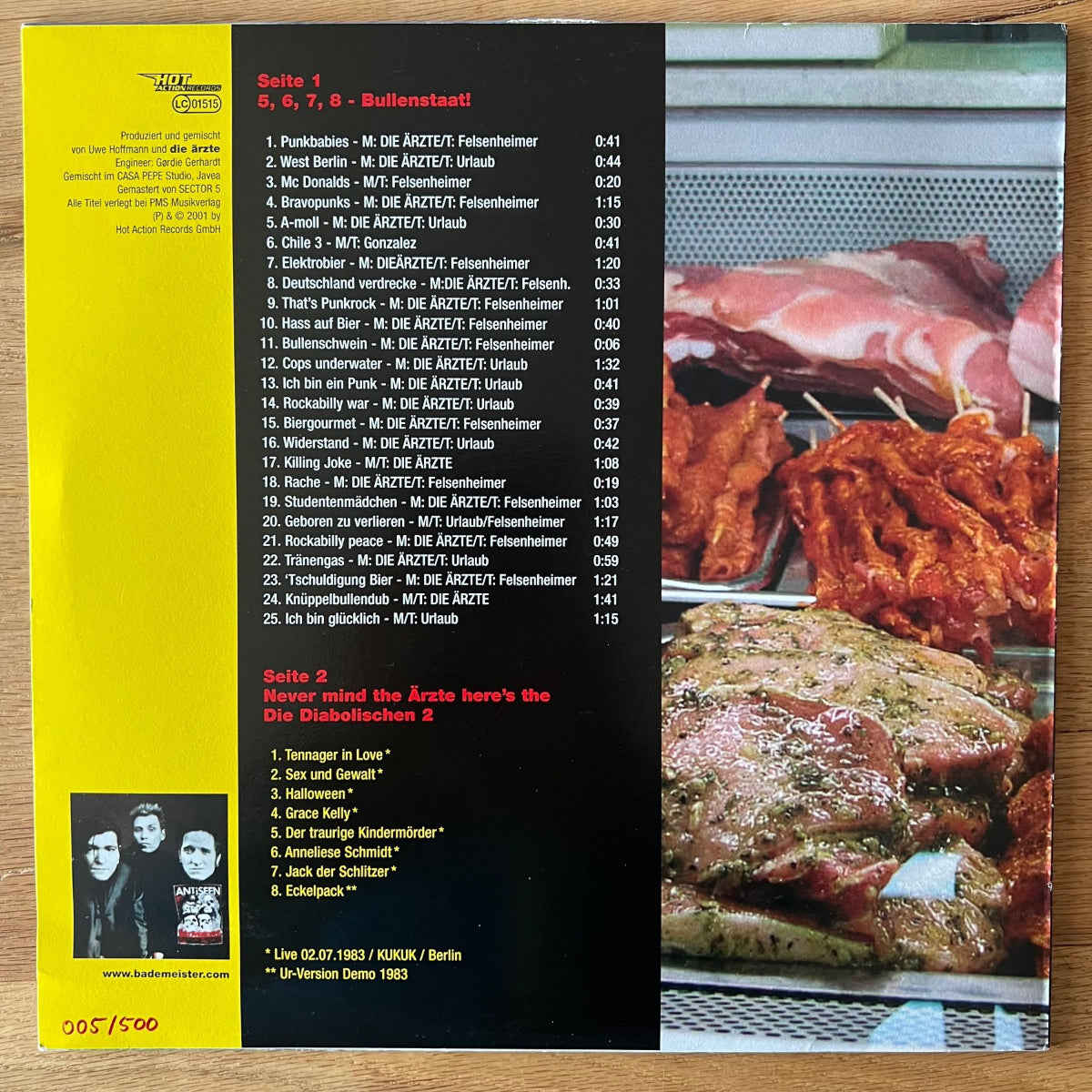Ärzte - 5,6,7,8 Bullenstaat / D-Press - Red Vinyl &. Poster - (M-/M-)