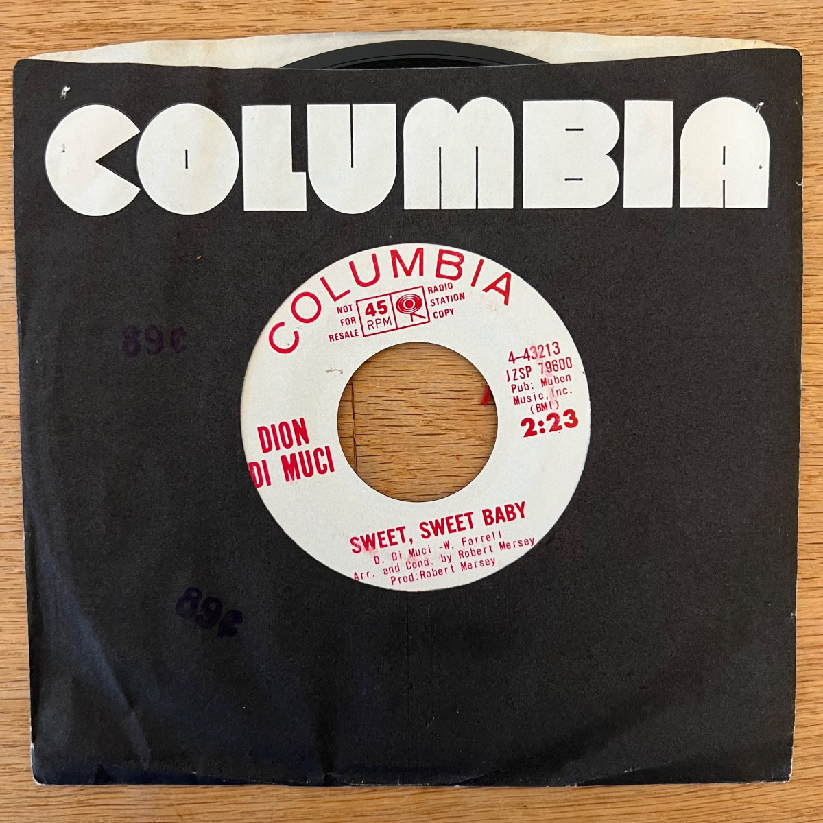 Dion Di Muci - Moi non aimé, non désiré / Promo US 1965 - (VG++/VG+)