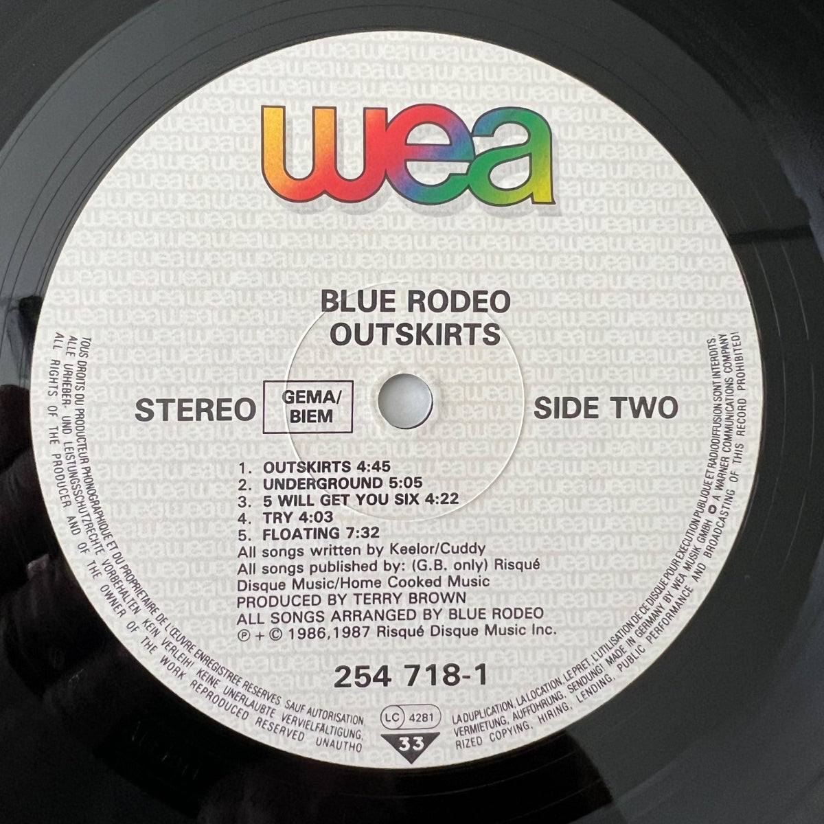 Blue Rodeo - Outskirts / 1. D-Press. 1987 - (M-/M-)