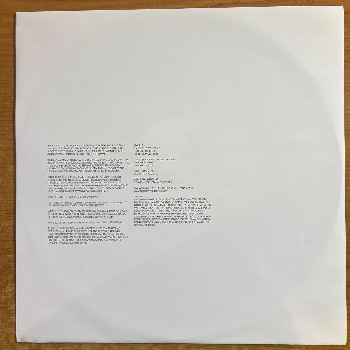 Escobar - There's Only Now / 1. EU-Press. 2002 - (M-/M-)