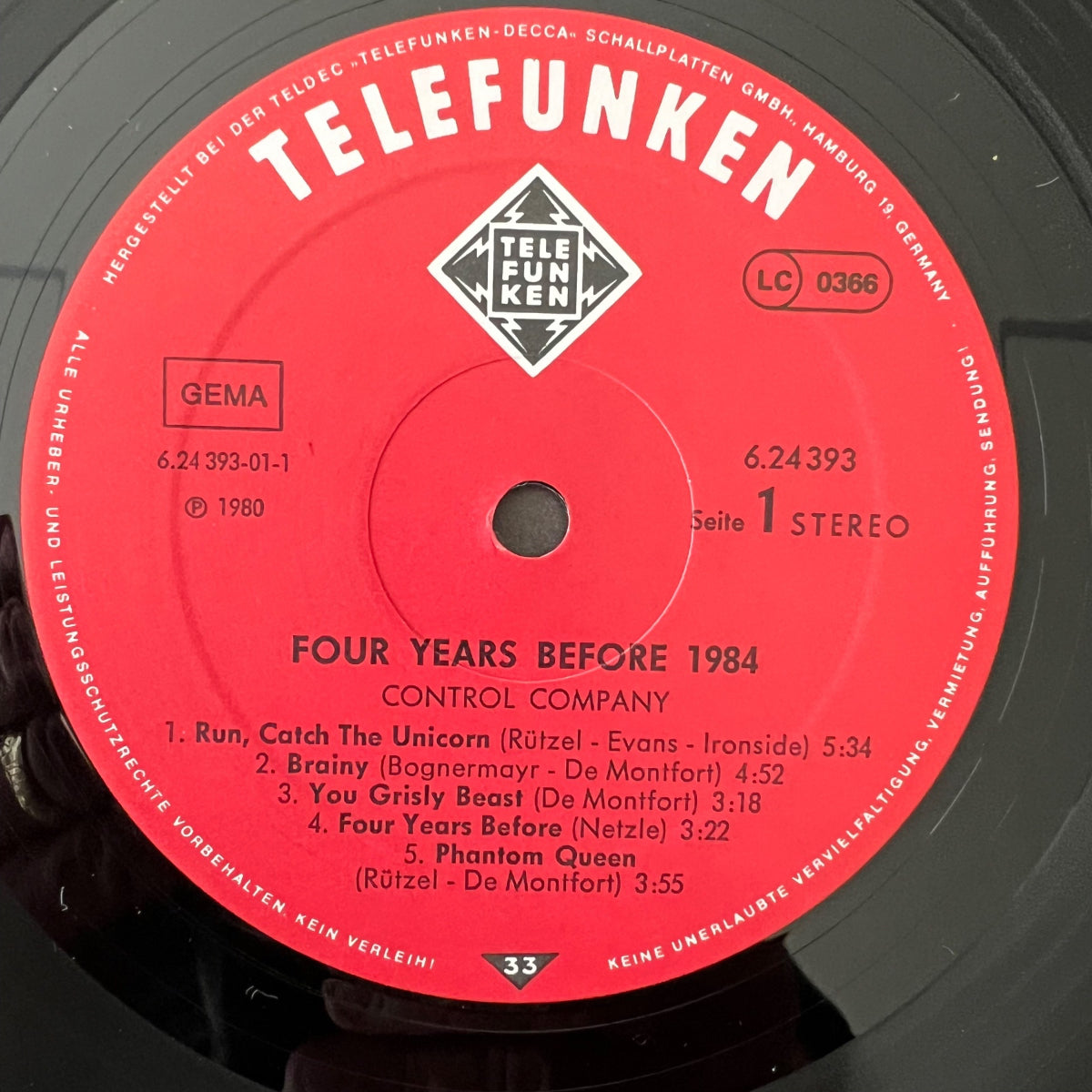 Control Company - Four Years Before 1984 / 1. D-Press. 1980 - (M-/VG++)