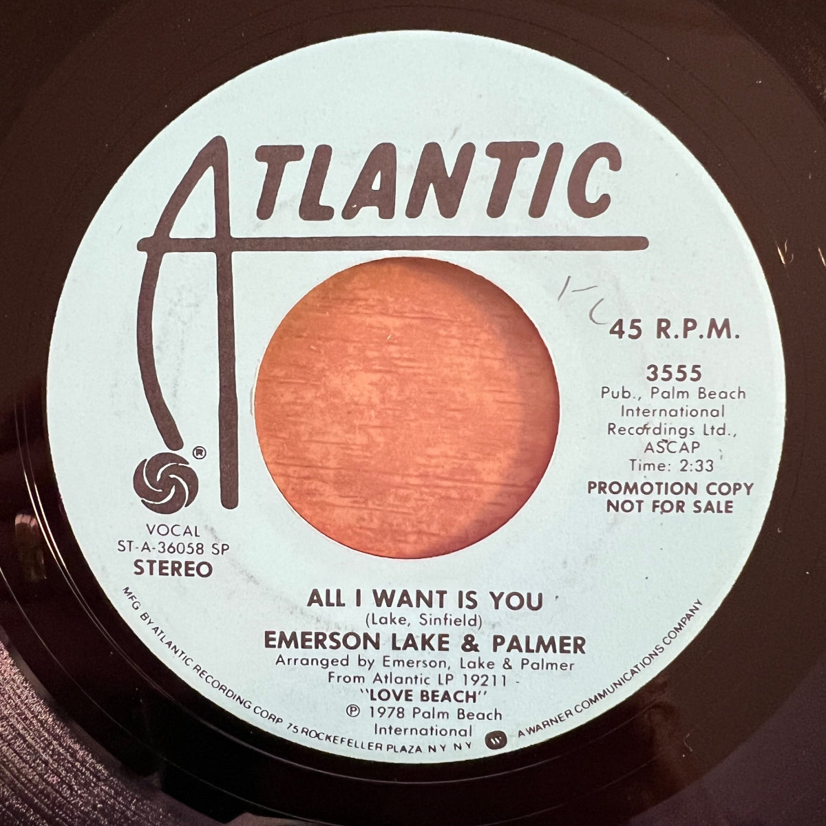 Emerson, Lake & Palmer - All I Want Is You / Promo US 1978 - (M-/Neutre)