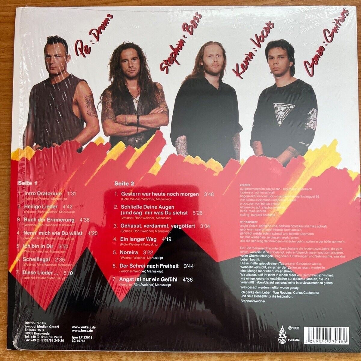 Böhse Onkelz - Chants sacrés / 1re édition allemande. 1992 - (M-/M-)