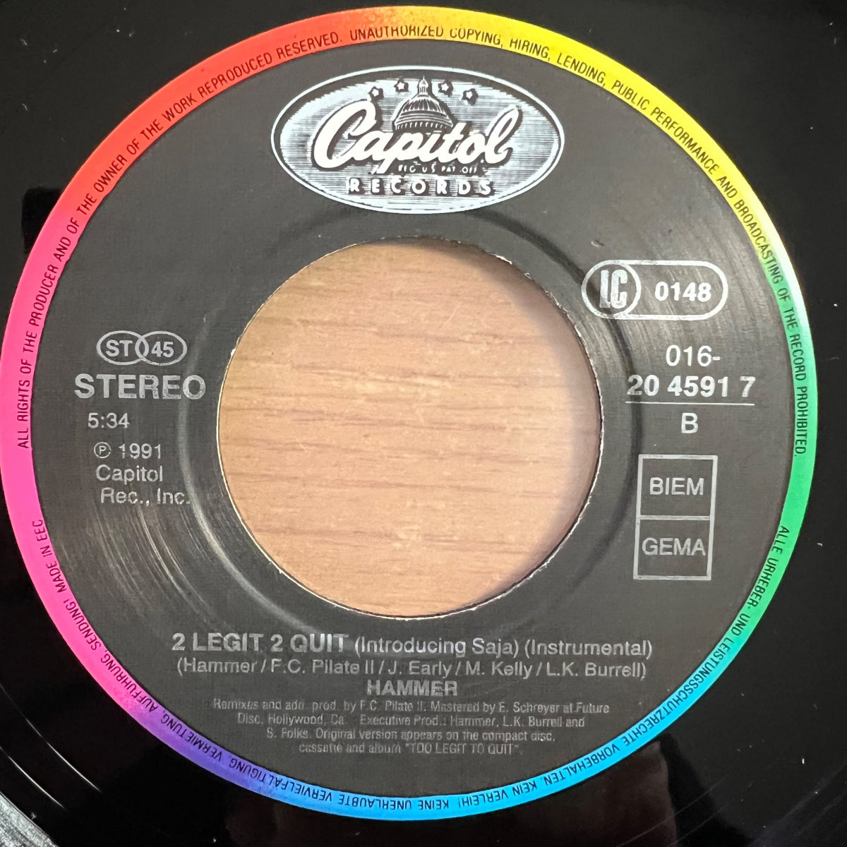 M.C. Hammer - 2 Legit 2 Quiet / 1. EU-Press. 1991 - (M-/VG++)