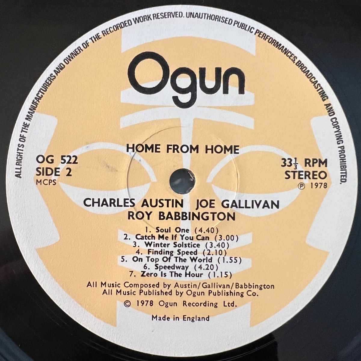 Roy Babbington, Charles Austin, Joe Gallivan - Home From Home - 1st UK Press. 1979 - (M-/VG++)
