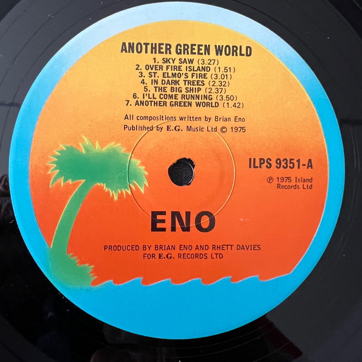 Brian Eno - Un autre monde vert / 1. Presses britanniques. 1975 - (M-/VG+)