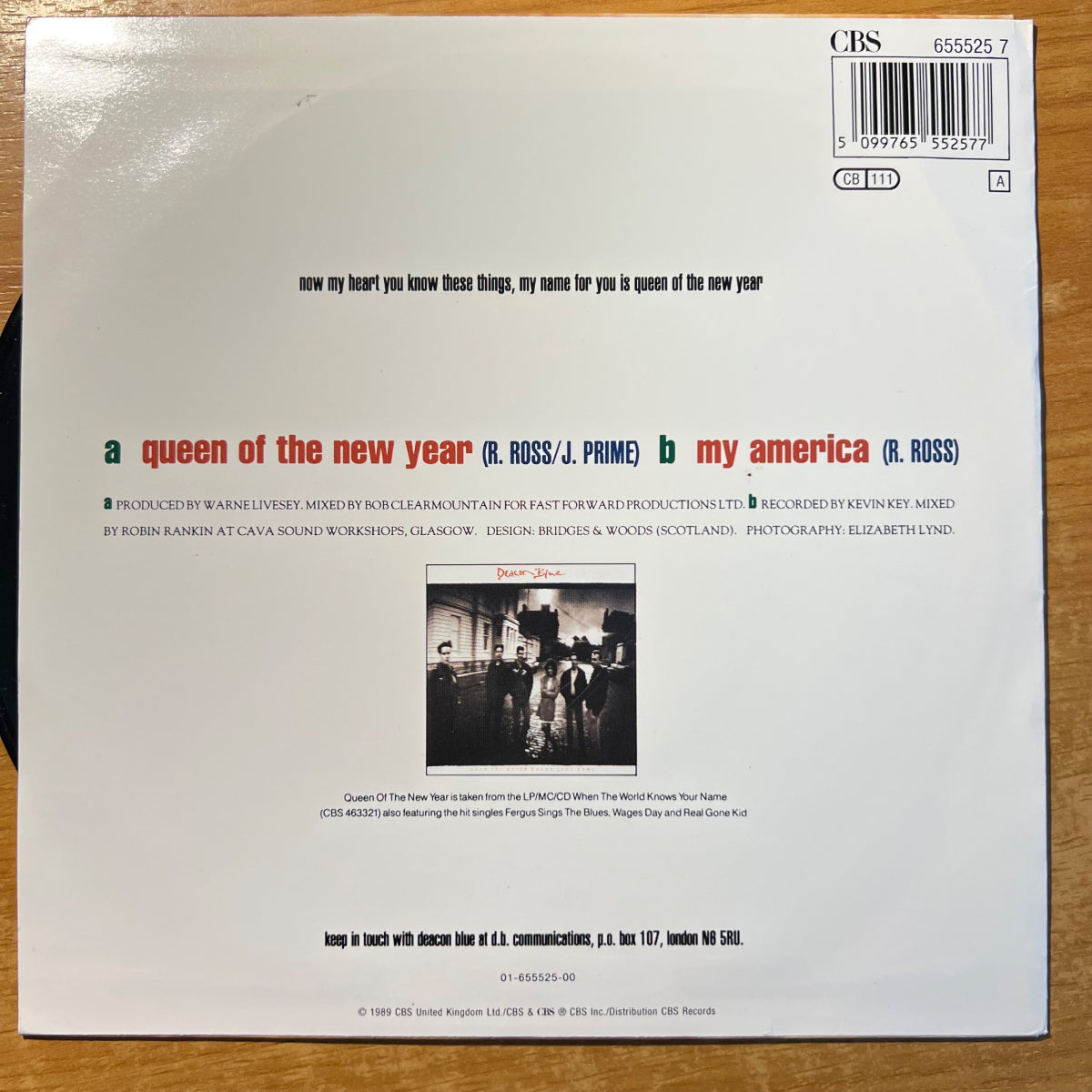Deacon Blue - Queen Of The New Year / 1. EU-Press. 1989 - (M-/VG++)