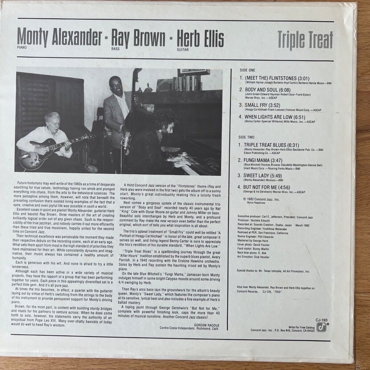 Monty Alexander, Ray Brown, Herb Ellis - Triple Treat/ 1. États-Unis 1982 - (M-/VG++)
