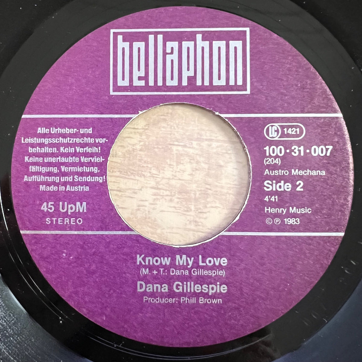 Dana Gillespie - Move Your Body Close To Me / 1. Austria-Press. 1983 (M-/VG++)