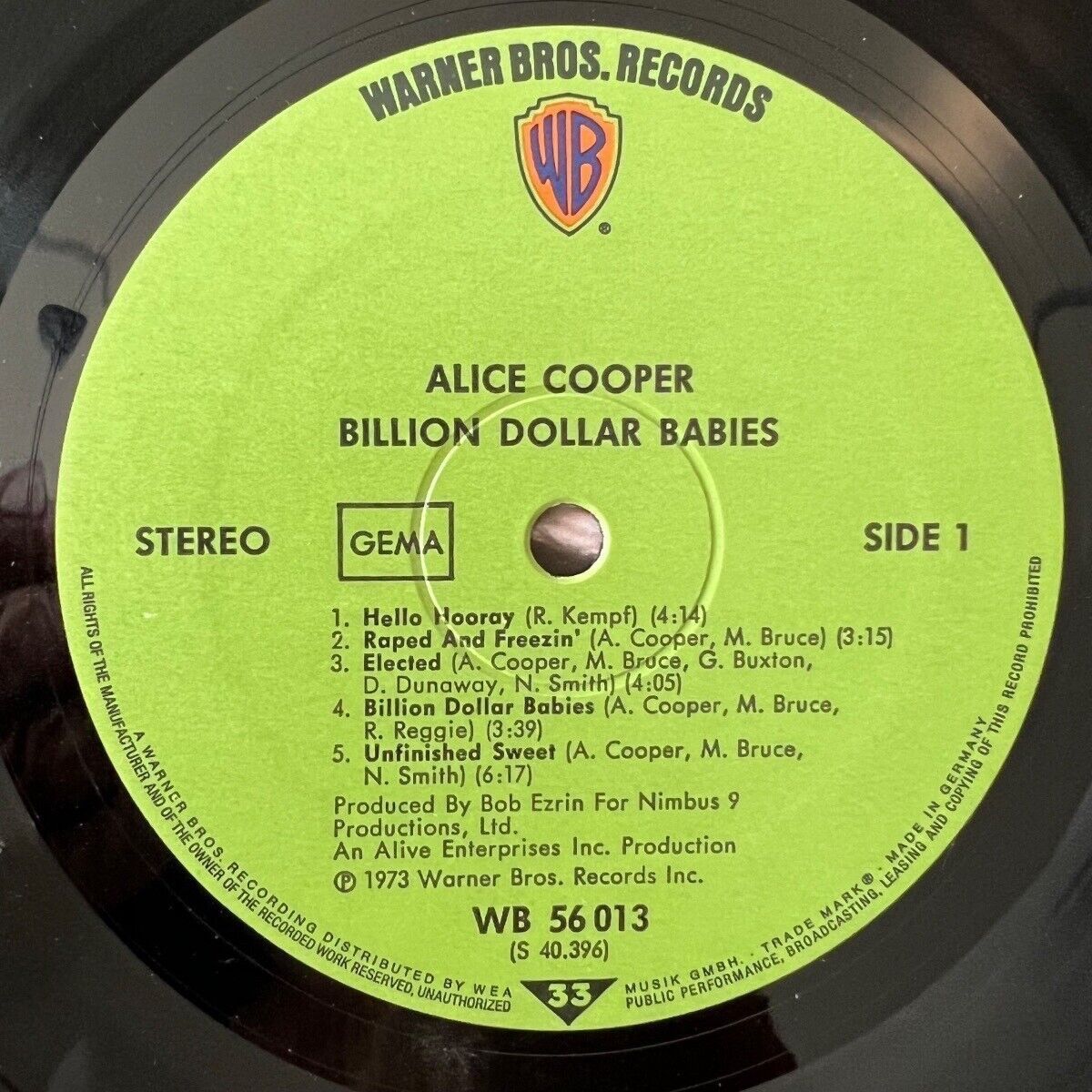 Alice Cooper - Billion Dollar Babies / 1. D-Press. 1973 incl. $ Note (VG+/VG+)