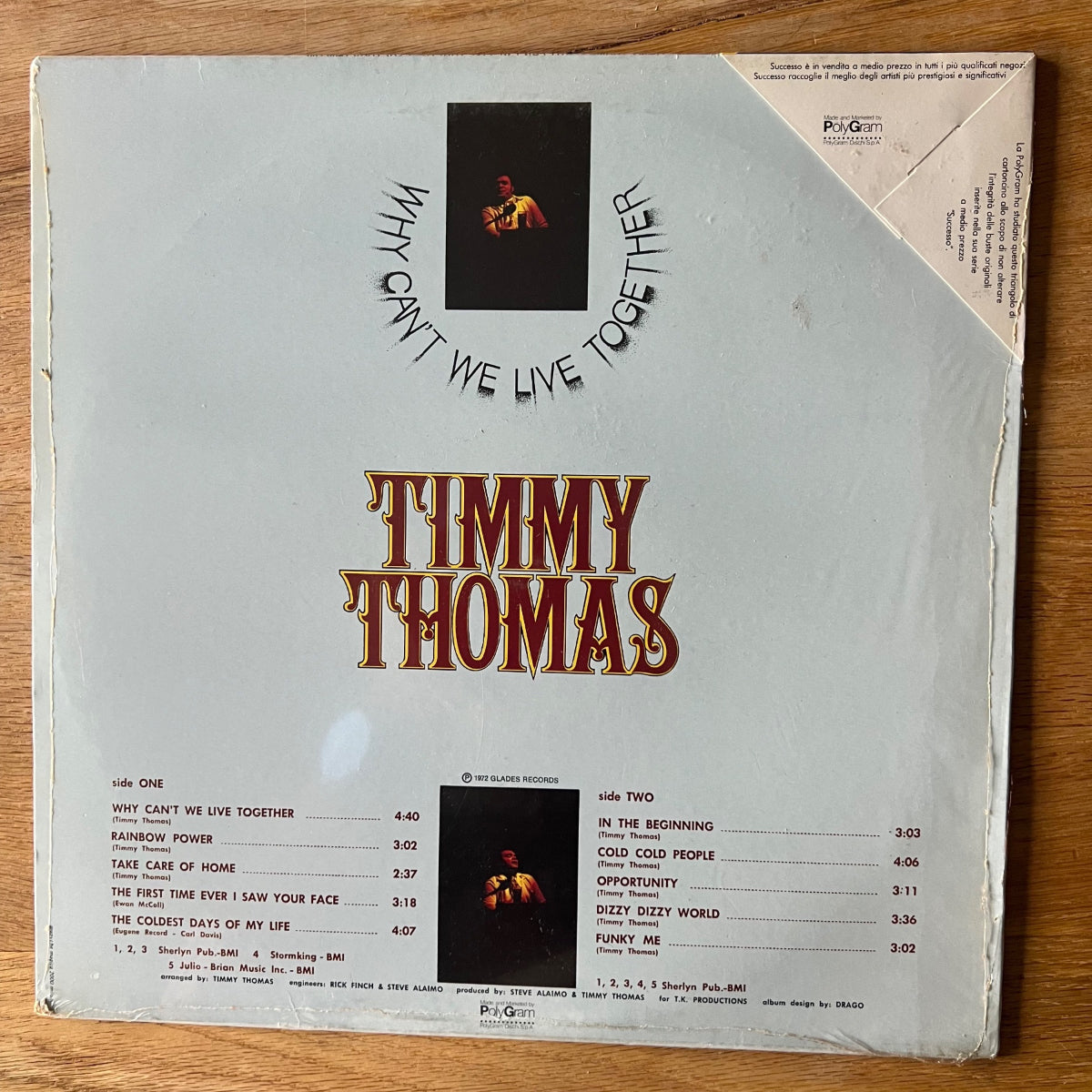 Timmy Thomas - Why Can't We Live Together / Italy-Press. 197? - (Mint & Sealed)