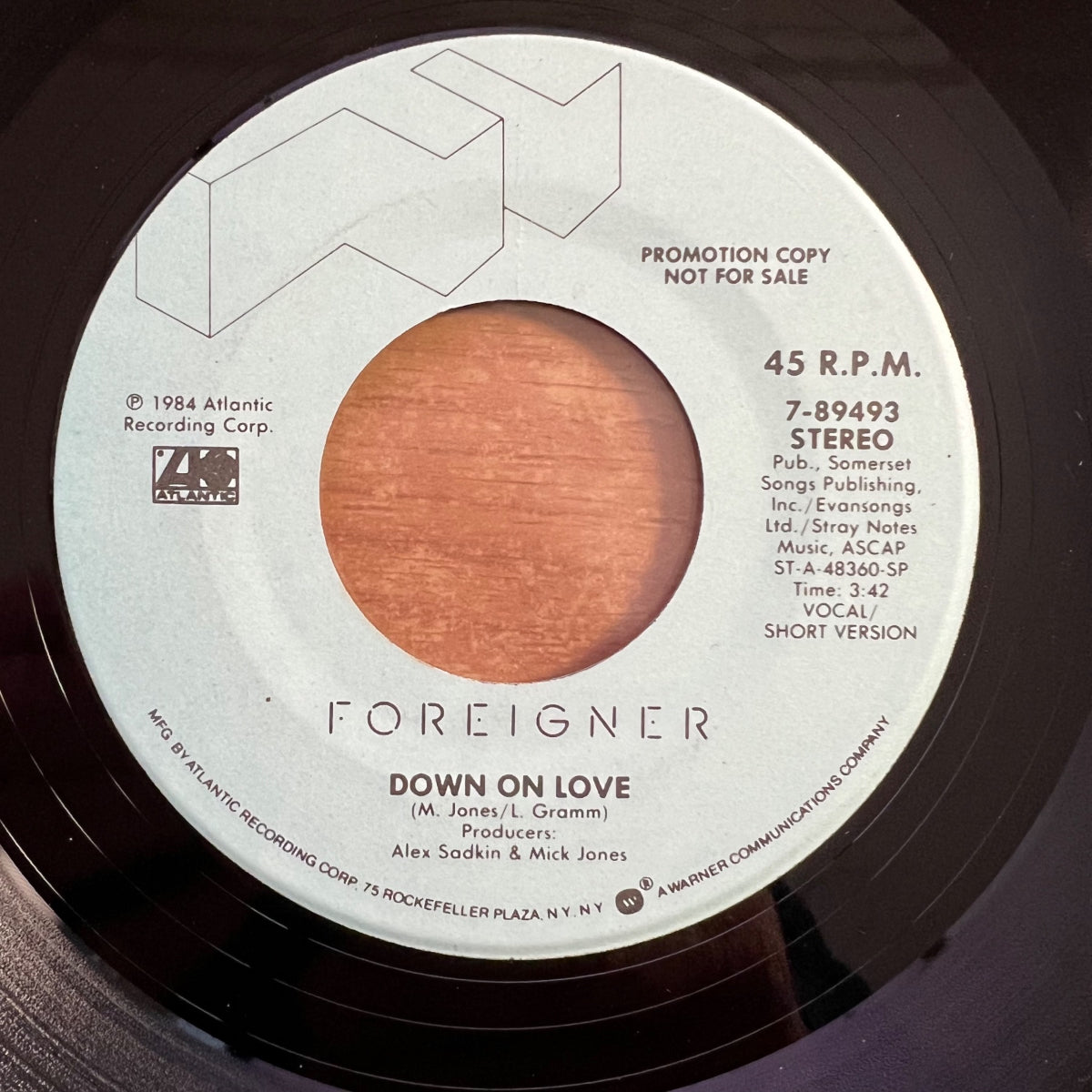 Foreigner - Down On Love / US-Promo 1984 - (M-/Neutral)