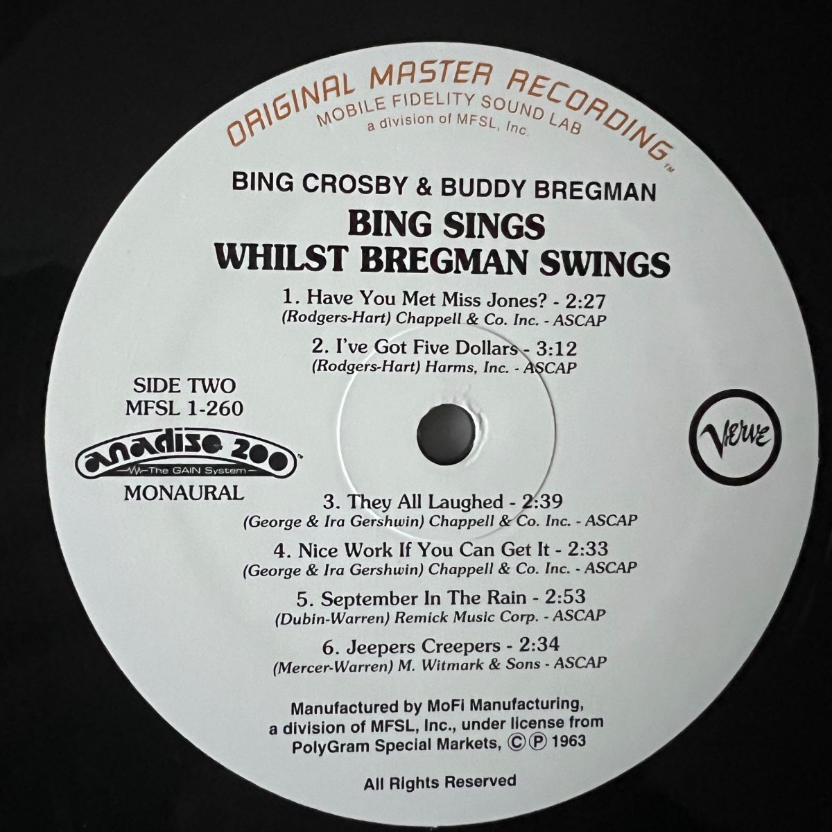 Bing Crosby & Buddy Bregman - Bing Sings.. / Audioph. MFSL 1996 - (M-/M-)