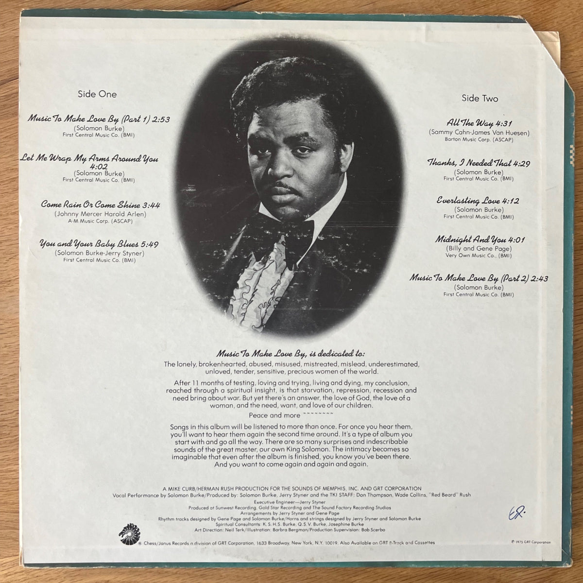 Solomon Burke - Music To Make Love By / 1. US Press. 1975 - (M-/VG+)