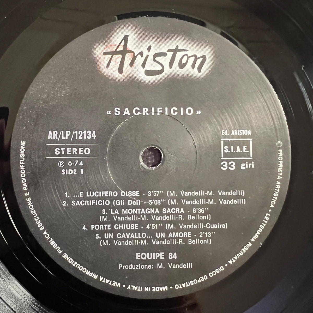 Equipe 84 - Sacrificio / 1. Italy-Press. 1974 - (M-/VG++)