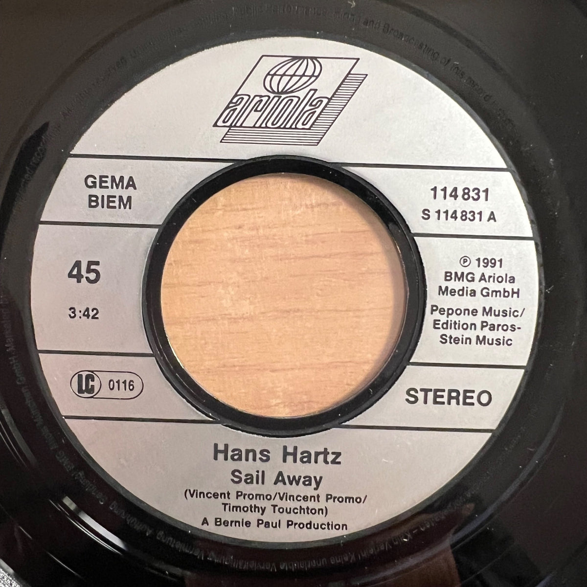 Hans Hartz - Sail Away / 1. D-Press. 1991 - (M-/M-)