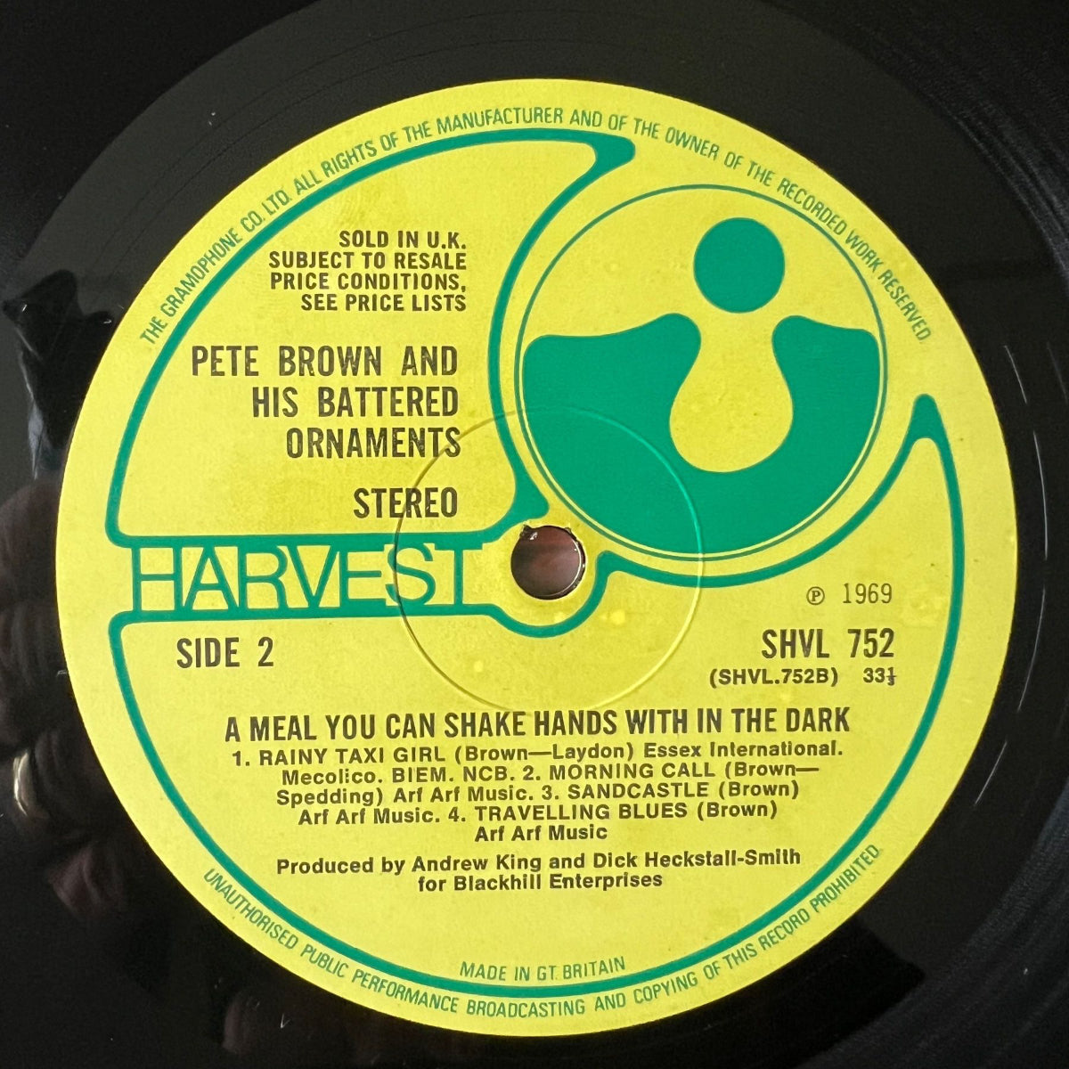 Pete Brown & His Battered Ornaments - A Meal You Can Shake Hands With In The Dark / 1st UK Press. 1969 - (VG+/VG++)