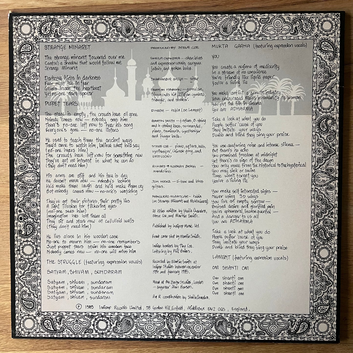Sheila Chandra - The Struggle / 1. UK-Press. 1985 - (M-/M-)