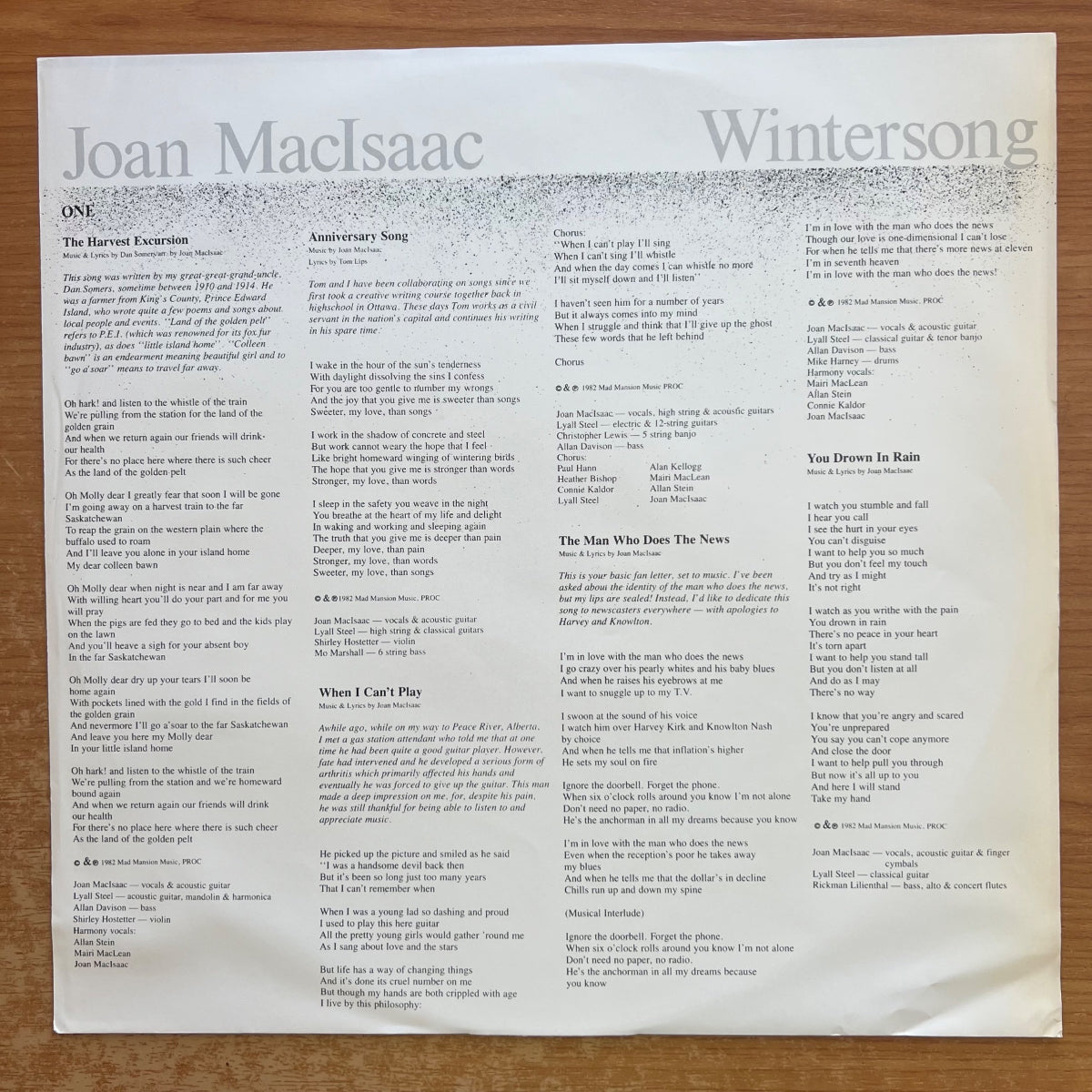 Joan Mac Isaac - Wintersong / 1. Canada-Press. 1982 - (M-/VG++)