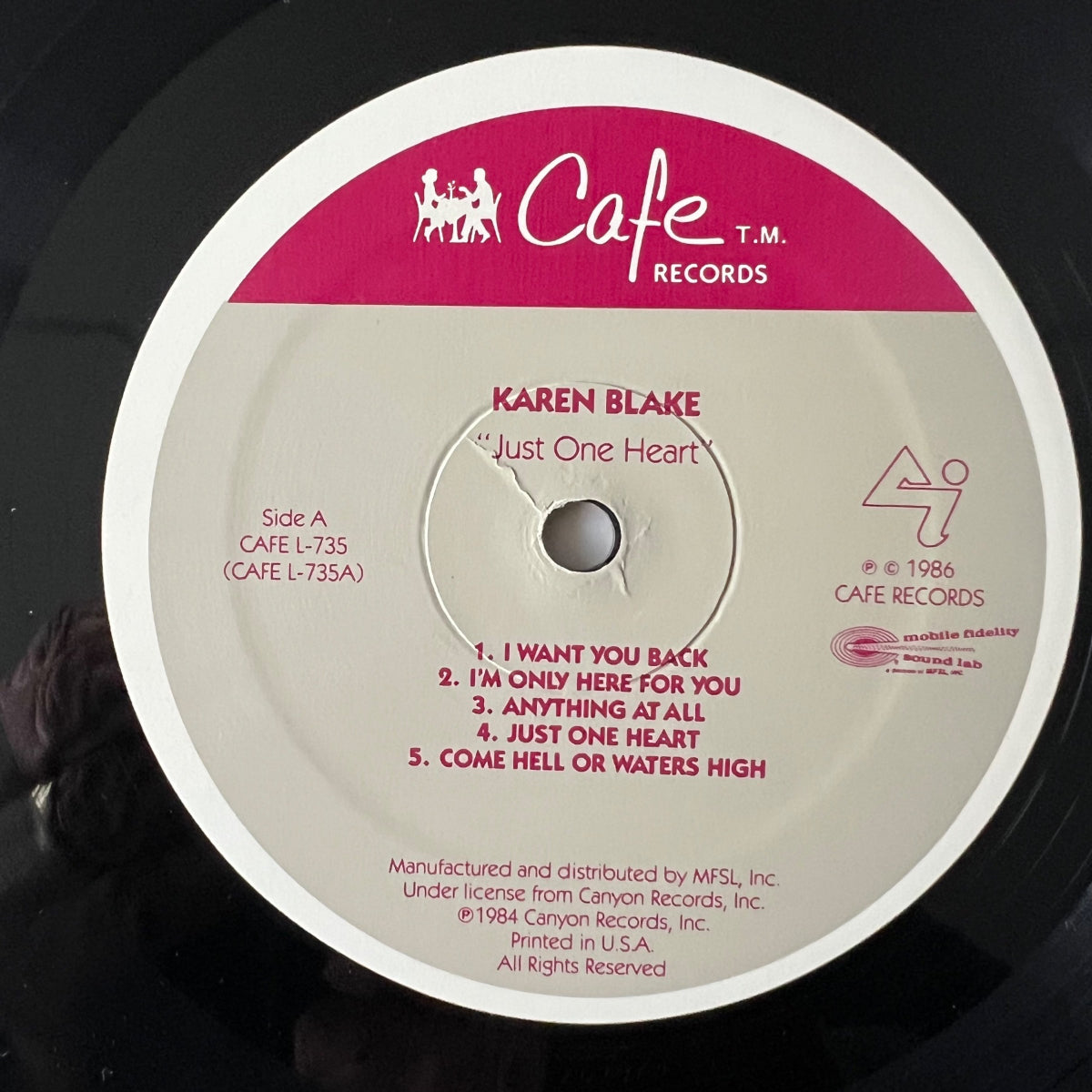 Karen Blake - Just One Heart / Audiophile MFSL 1986