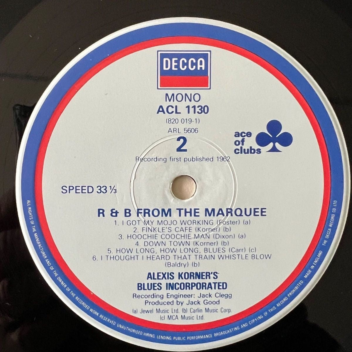 Alexis Korner's Blues Incorporated - R&B From The Marquee / UK-Press. 1986 - (M-/VG++)