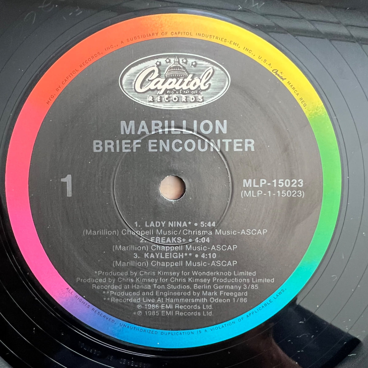 Marillion - Brief Encounter / 1. US-Press. 1986 - (M-/VG++)