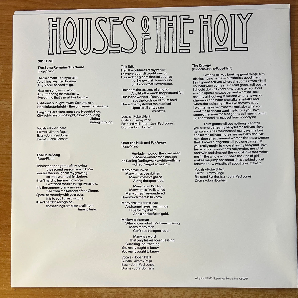 Led Zeppelin - Houses Of The Holy / Audioph. Press. 2001 - (M-/M-)