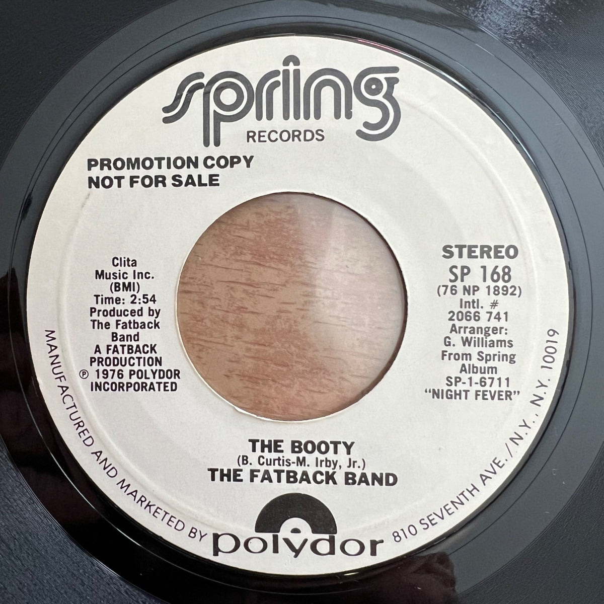 Fatback Band - The Booty / Promo US 1976 - (VG++/Neutre)