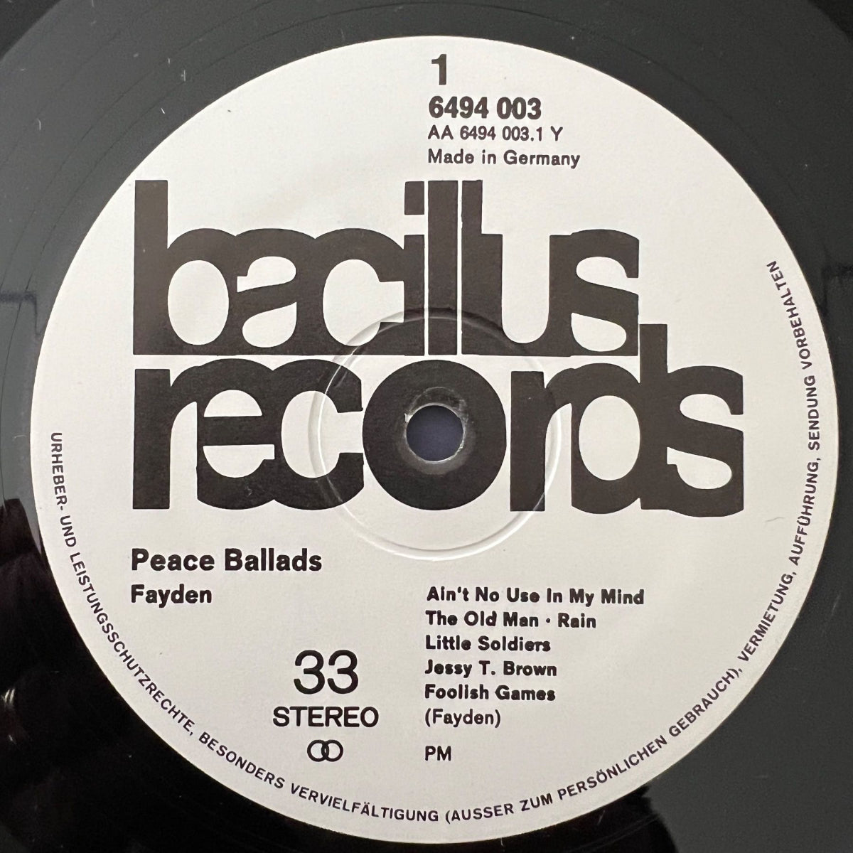 Fayden - Peace Ballads / 1. D-Press. 1971 - (M-/M-)
