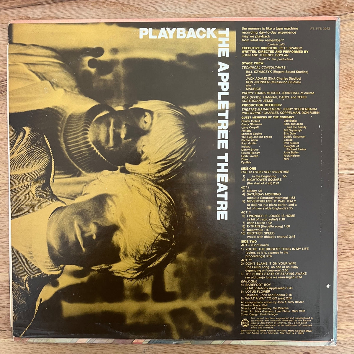 Appletree Theatre - Playback / 1. US-Press. 1968 - (M-/VG++)