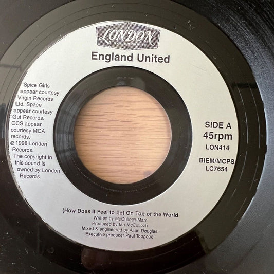 England United - (How Does It Feel To Be) On Top Of The World / 1.UK-Press. 1998 (M-/Neutral)