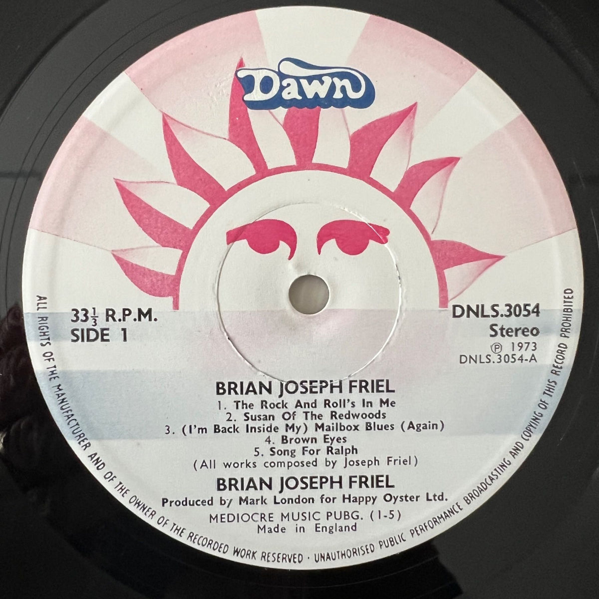 Brian Joseph Friel - Same / 1. UK-Press. 1973 - (VG++/VG++)
