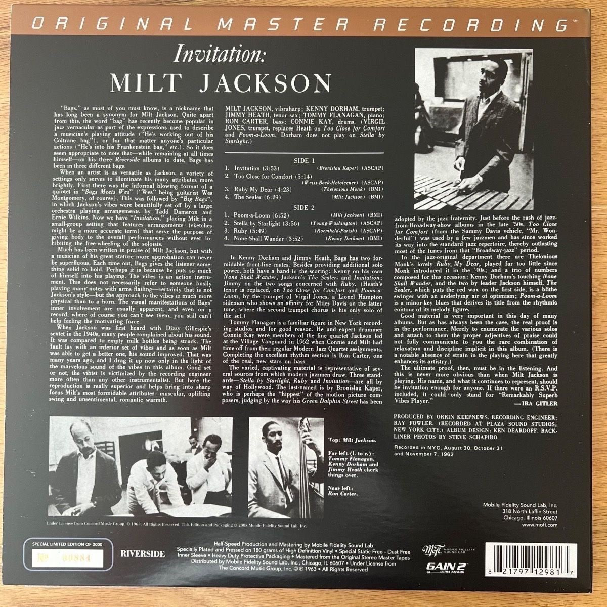 Milt Jackson Sextet - Invitation // Audiophile MFSL 2009 - (M-/M-)
