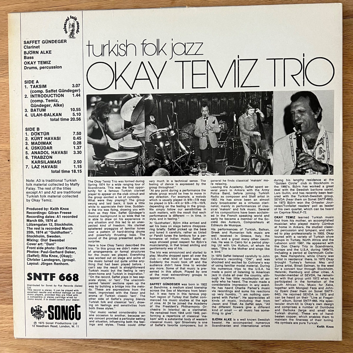 Okay Temiz Trio - Turkish Folk Jazz / D-Press. RE von 1975 - (VG++/M-)
