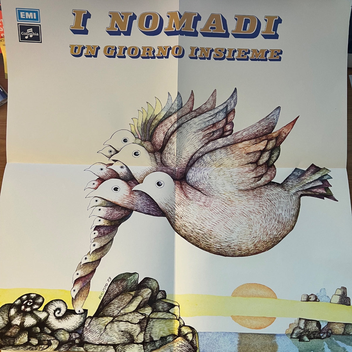 I Nomadi - Un Giorno Insieme / 1. Italy-Press. 1973 & Poster - (M-/M-)